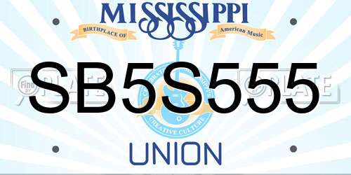 SB5S555 Mississippi License Plate