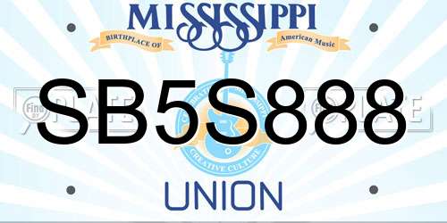 SB5S888 Mississippi License Plate