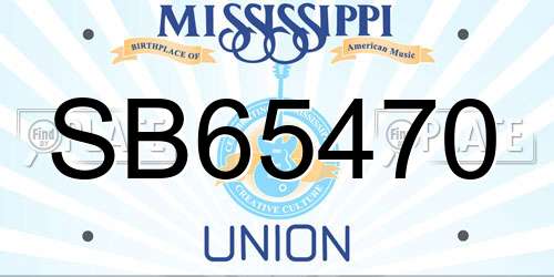 SB65470 Mississippi License Plate
