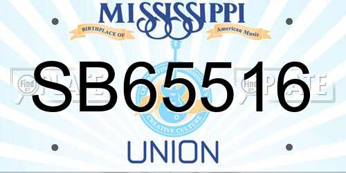 SB65516 Mississippi License Plate