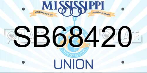 SB68420 Mississippi License Plate