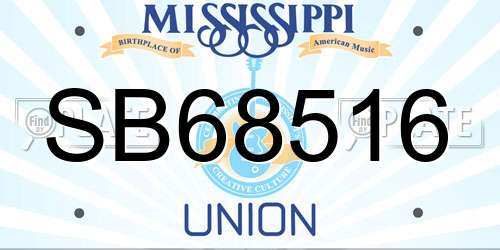 SB68516 Mississippi License Plate