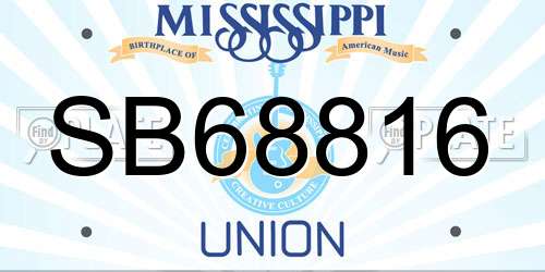 SB68816 Mississippi License Plate