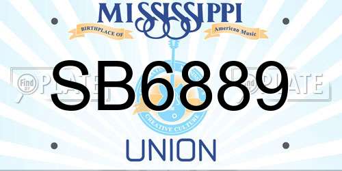 SB6889 Mississippi License Plate