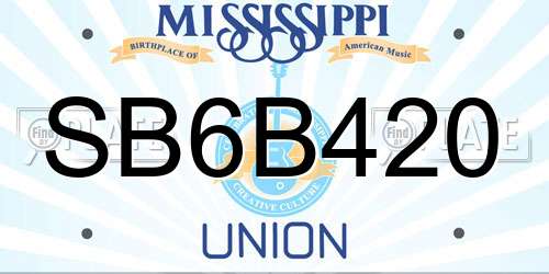 SB6B420 Mississippi License Plate