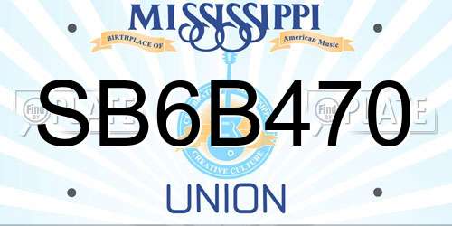 SB6B470 Mississippi License Plate