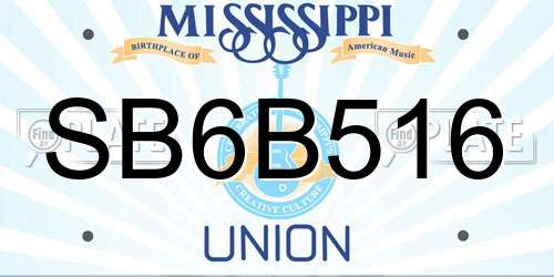 SB6B516 Mississippi License Plate