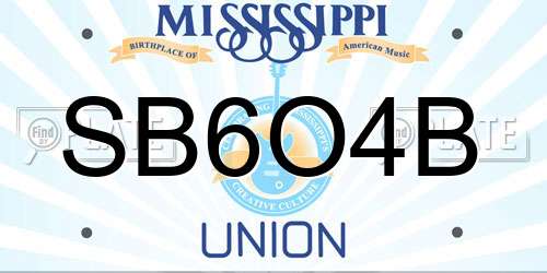 SB6O4B Mississippi License Plate
