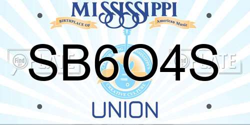 SB6O4S Mississippi License Plate