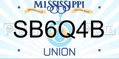 SB6Q4B Mississippi License Plate