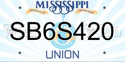 SB6S420 Mississippi License Plate