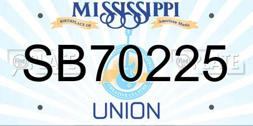 SB70225 Mississippi License Plate