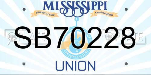 SB70228 Mississippi License Plate