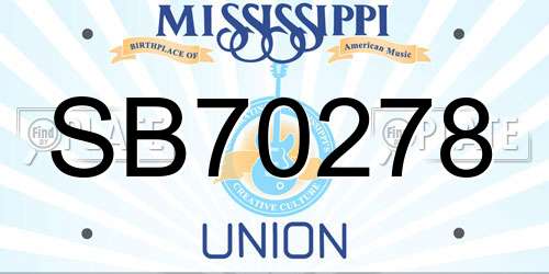 SB70278 Mississippi License Plate
