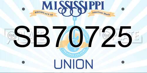 SB70725 Mississippi License Plate