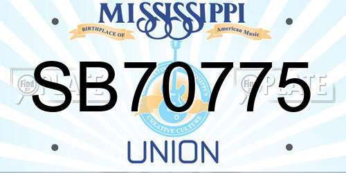 SB70775 Mississippi License Plate