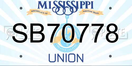SB70778 Mississippi License Plate