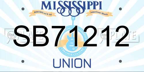 SB71212 Mississippi License Plate