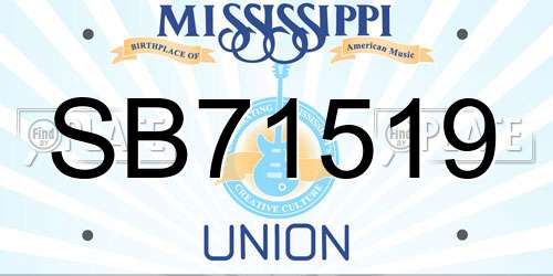 SB71519 Mississippi License Plate