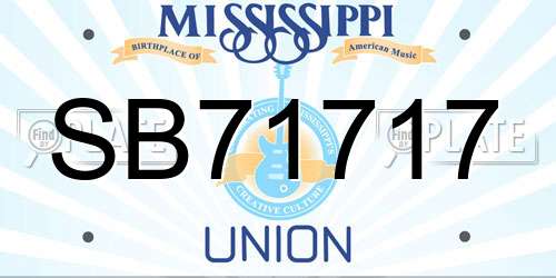 SB71717 Mississippi License Plate