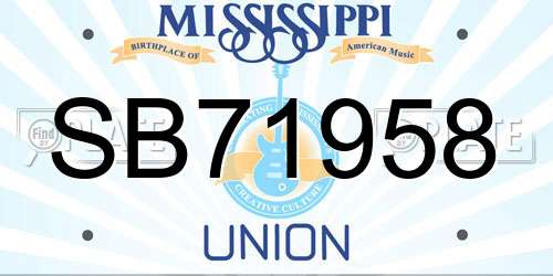 SB71958 Mississippi License Plate