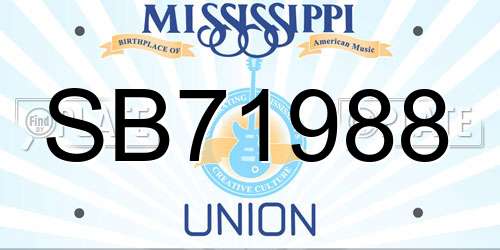 SB71988 Mississippi License Plate