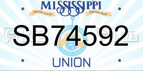 SB74592 Mississippi License Plate