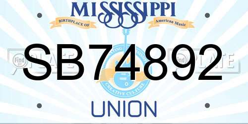 SB74892 Mississippi License Plate