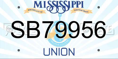 SB79956 Mississippi License Plate