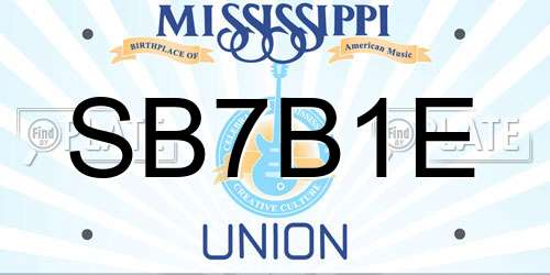 SB7B1E Mississippi License Plate