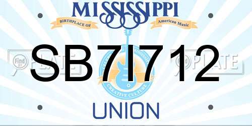 SB7I712 Mississippi License Plate