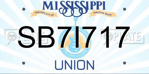 SB7I717 Mississippi License Plate