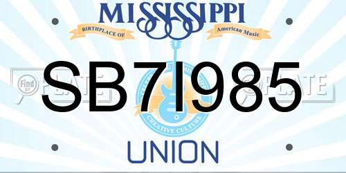 SB7I985 Mississippi License Plate