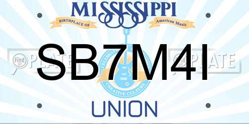 SB7M4I Mississippi License Plate