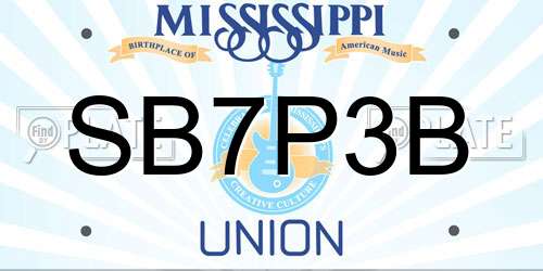 SB7P3B Mississippi License Plate