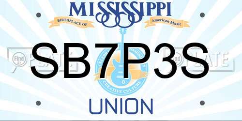 SB7P3S Mississippi License Plate