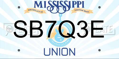 SB7Q3E Mississippi License Plate