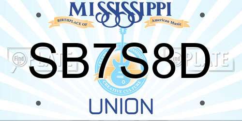 SB7S8D Mississippi License Plate