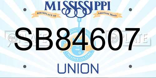SB84607 Mississippi License Plate