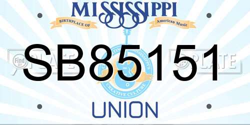 SB85151 Mississippi License Plate