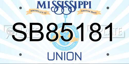 SB85181 Mississippi License Plate