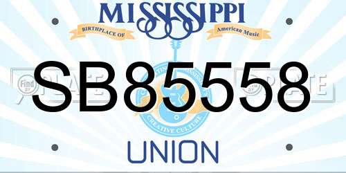 SB85558 Mississippi License Plate