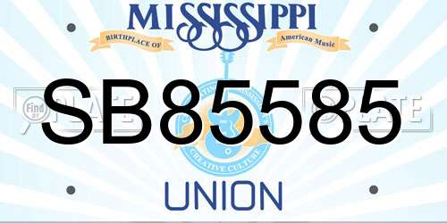 SB85585 Mississippi License Plate