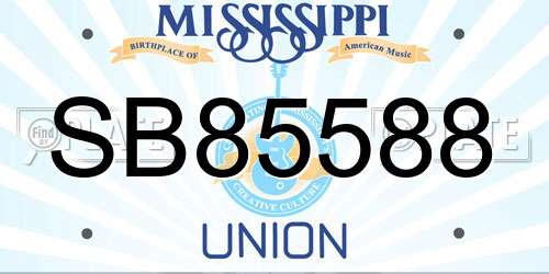 SB85588 Mississippi License Plate