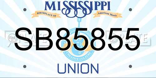 SB85855 Mississippi License Plate