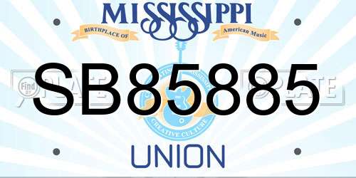 SB85885 Mississippi License Plate