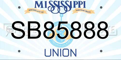SB85888 Mississippi License Plate