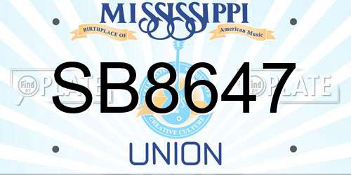 SB8647 Mississippi License Plate