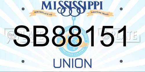 SB88151 Mississippi License Plate