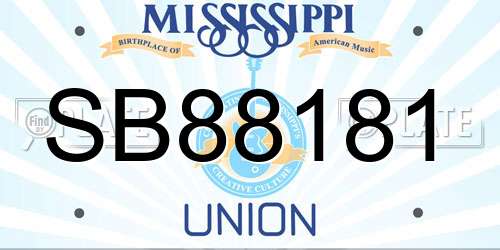 SB88181 Mississippi License Plate